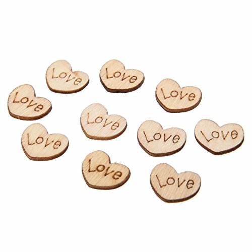 150 Stk Hölzern Liebe Herz Knopf fur Hochzeit Tisch Decor Kunsthandwerk - 6