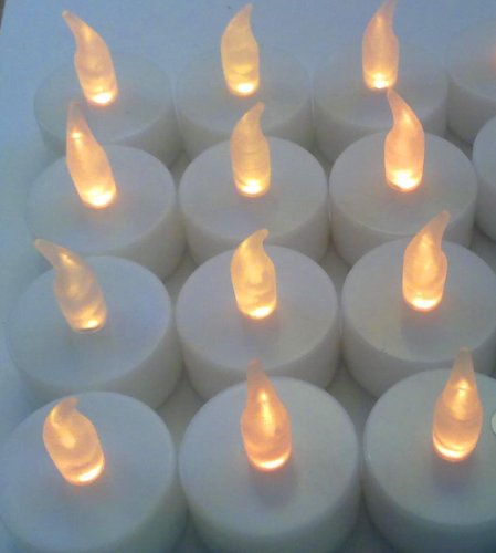 LED Teelicht Teelichter flackernd weiss inklusive Batterien , Hillfield® (32 Stück) - 2