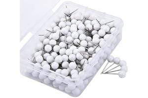 Egurs 300 sztuk kartek, pinezki do paznokci, z główką do oznaczania, podróży, tras adresów (5 mm), białe