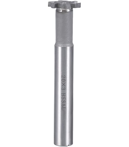 sourcing map Fresa a T per frese, profondità 5 mm, diametro 16 mm, gambo 10 mm, punta in carburo di tungsteno, 4 scanalature, fresa a T per acciaio inossidabile, rame e alluminio