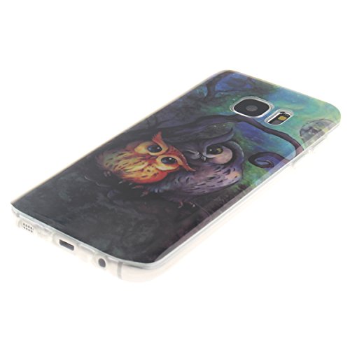 Cozy Hut Schutzhülle / Cover / Case Bunte Muster Weich TPU Handy Hülle für Samsung Galaxy S7,Ultra Slim Dünn Silikon TPU Transparent für Samsung Galaxy S7 Hülle , Premium Handy Tasche Schutz Hülle Case Cover Etui Strass Schutz schutzhülle Bumper Schale Silicone für Samsung Galaxy S7 – Eule - 2