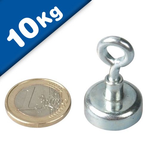 Ösenmagnet Ø 20 mm Neodym Zink - Haftkraft 10 kg