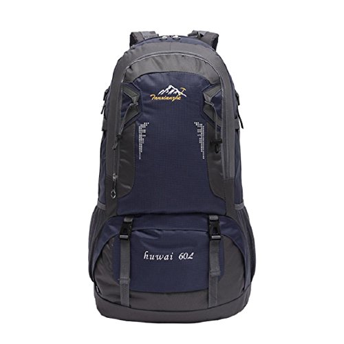 Preisvergleich Produktbild OverDose 60L im Freien wandernde Tasche Camping Reisewasserdichte Bergsteigen Rucksack (Dunkelblau)