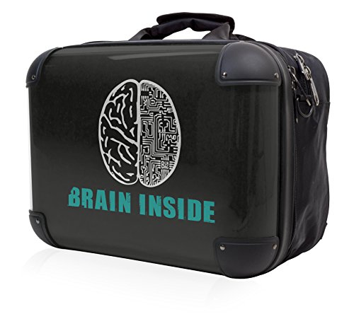 Preisvergleich Produktbild HAUPTSTADTKOFFER - STYLE Laptoptasche Businesstasche Notebooktasche, individuell gestalten, Geschenkidee, Design: Brain - Schwarz