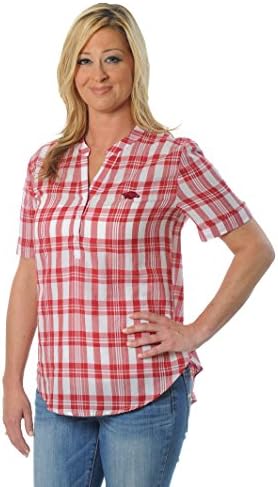 NCAA Women's Short Sleeve Plaid Top
