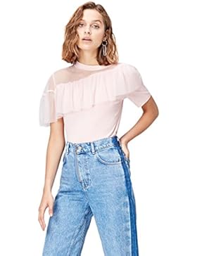 FIND Damen T-Shirt mit asymmetrischer Raffung