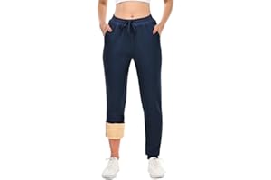 HFDWYJ Pantalones de chándal largos para mujer, de forro polar, para invierno, cálidos, mullidos, para el tiempo libre, pantalones deportivos de invierno, con forro, con bolsillo