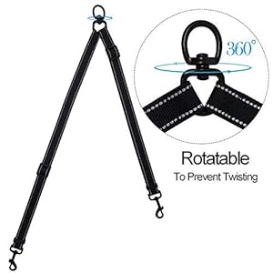 Tacobear Correa Perro Correa de Perro Doble Acoplador Correa Perro Dos Correas y arnés Ajustable para Perros cinturón de Seguridad Divisor para 2 Perros