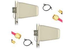 DANITECH Antenne 2X 10dB Verstärkung im Set für LTE Vodafone GigaCube 2X Nf 800MHz LTE 2X 10m Kabel und passenden Steckern