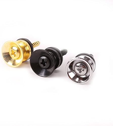 Boocy 6PCS Strap Lock Buttons Pins With Felt for Electric/Classical/Acoustic Guitar Bass(Gold)