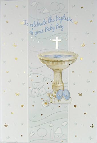 To Celebrate the Baptism of your Baby Boy Card - Christening SIZE 17.5 x 11.5cm