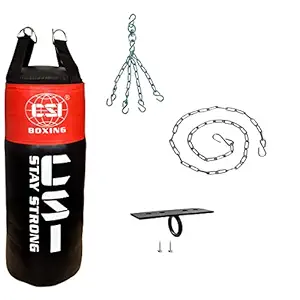 CSI Punching Bag UNFILLED (RED/Black) with Hanging Chain