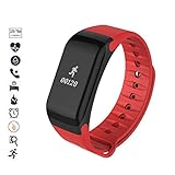 EJOLG IP67 Wasserdichte Smartwatch Unisex,mit Fitness trackers Pulsmesser Kalorienzähler schrittzähler usw.Unterstützt 16 Sprachen,Damen und Herren Fitness Armband Uhr,Red