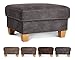 Produktbild CAVADORE Hocker Byrum im Landhausstil / Landhaus Fußbank für Wohnzimmer / 75 x 46 x 63 / Lederoptik Anthrazit