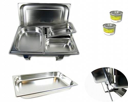 Preisvergleich Produktbild 12 tlg. SET Edelstahl Speisenwärmer Warmhaltebehälter Chafing Dish