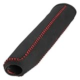 100% nuevo y de alta calidad WOVELOT Leather Funda Protectora De La Cubierta del Freno De Mano para/Accord / 8, LíNea Roja Negra