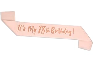 ALLY-MAGIC Rose Gold 18th Birthday Sash, Birthday Sash for 18th Gift Her Girl Party Accessories Y4SRJD (18)