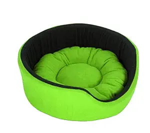 Fluffy's Luxurious Reversible Soft Fleece Dog/Cat Bed (Fluorescent Green and Black, XL)