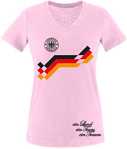 Luckja EM 2016 Trikot Deutschland Fanshirt Motiv 10 Damen V-Neck T-Shirt