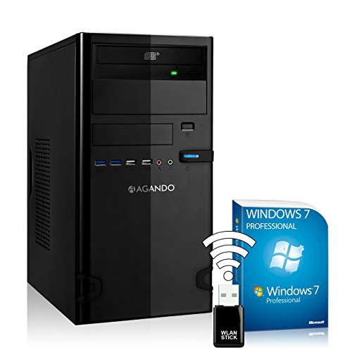 AGANDO Silent Multimedia PC | AMD A4-5300 2x 3.4GHz | GeForce GT710 2GB | 4GB RAM | 500GB HDD | DVD-RW | USB3.0 | WLAN | Win 7 Pro | 36 Monate Garantie | Computer für Multimedia, Gaming, Büro/Office