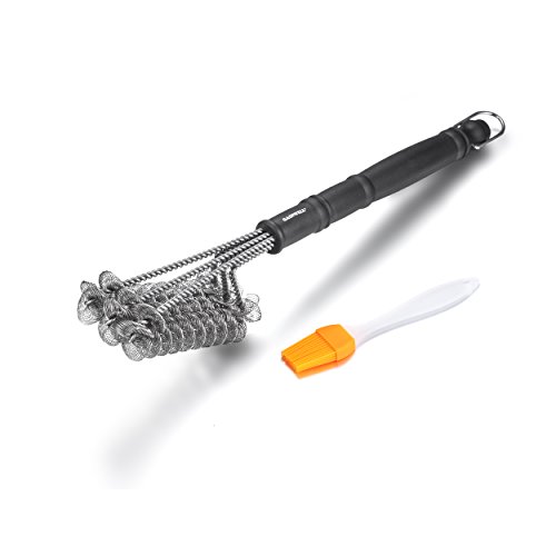 GAINWELL spiralförmige Grillbürste aus sicherem Metall – 3 Bürsten in 1 - 3
