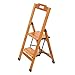 Produktbild AIDELAI Hockerleiter- Holz Klapp Pedal Leiter Schritt Leiter Stuhl Treppe Multifunktions 2 Schritte 43,5 x 46 x 90 cm