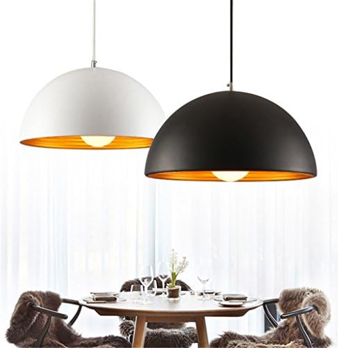 Retro Loft Restaurant Bar Aluminum Lamp American Industrial Aisle Staircase Balcony Single Head Pendant light, White ,Diameter 40cm