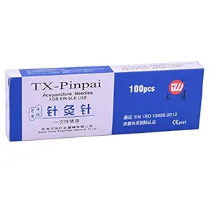 Bhavin Shoppe Ramdev Acupressure Products TX-PinPai Acupuncture Copper Needles for Single Use, White - Pack of 100