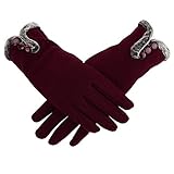 Gants Chauds d'Hiver Pour Femmes, Cebbay Gants Pour Écran Tactile, Confort Des Gants, Entraînement En Musculation, Sports, Musculation, Pas cher Gants ( Du vin 1)