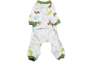 TOPINCN Dog Puppy Cotton Jumpsuit Cat Small Pet Rompers Pajamas Clothing Soft Comfy Pets Apparel Home Daily Costume Bodysuit(M)