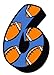 Rugby With Blue Number 6 Sticker For House Door / Wheelie Bin / Dustbin - Choose Number
