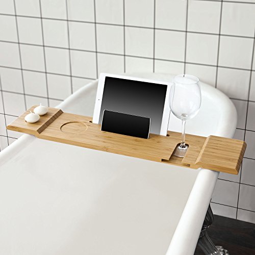 SoBuy® 70cm Lang- Schöne Badewannenablage, Badewannenbrett, Badewannenauflage, Halterung / Halter für iPad oder Handys, FRG104-N - 2