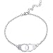 Produktbild RotSale® 1x Luxus Silbrig Armband mit Mini Handschellen Anhänger Armreif Kette-Armband