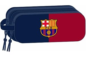 safta FC Barcelona 3D Trousse Double pour Enfants, idéale pour Les Enfants d'âge Scolaire, Confortable et Polyvalente, qualité et résistance, 21 x 6 x 8 cm, Bleu/Grenade, M, décontracté, Bleu/Grenade