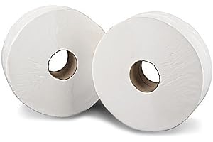 2WORK Q-Connect J26200 Mini Jumbo Rouleau de Papier Toilette 2 Plis 2 Travail 200 m Lot de 12