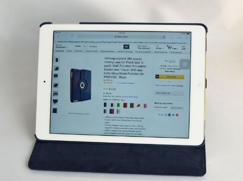 inShang Hülle für Apple iPad air ipad 5 ipad air1 ipad air (2013-2014 released), Edles PU Leder Tasche Hülle Skins Etui Schutzhülle Ständer Smart Case Cover für Tablet iPad air 1, Super Automatische Einschlaf-/Aufwach funktion, 360 Grad rotierende Schutzhülle mit Standfunktion + inShang Logo hochwertigen Stylus Eingabestift Stift - 6