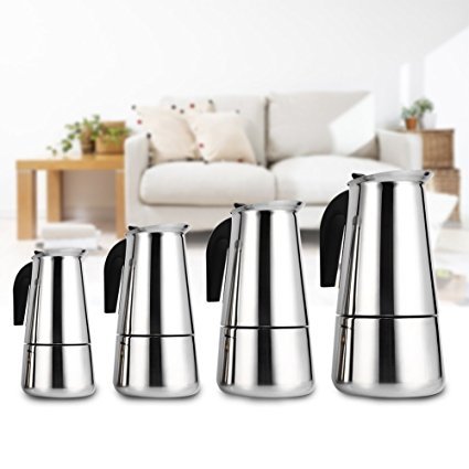 Cuperinox - Espresso Coffee Maker - Stainless Steel Coffee Machine - 10 Cups - Silver