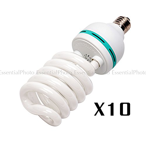 PIXAPRO® 10 x 85W Fluorescent Energy Saving Bulb 5500k Screw Studio Photography Video Continuous Lighting*Fast Delivery *UK Stock *VAT Registered (10 x 85W, Fluorescent)