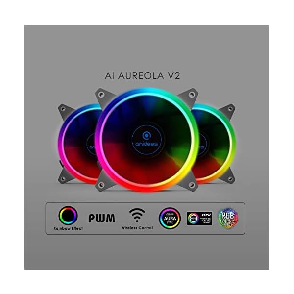 anidees AI Crystal Cube Malla Panel Frontal AR V3 Vidrio Templado de Doble cámara EATX/ATX Estuche para Juegos de PC con… - Image 5