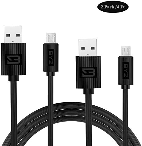 2-Pack Micro USB Cable OCOMI 4FT/1.2M High Speed USB2.0 Micro USB Charger Cables for Android, SAMSUNG, HTC, NOKIA, SONY, Black
