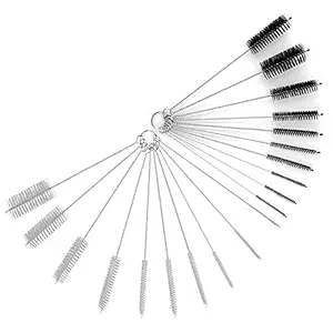 BOROLA Drinking Straw Cleaning Brush Kit , Nylon Bristles(10 Different Size, White+Black)