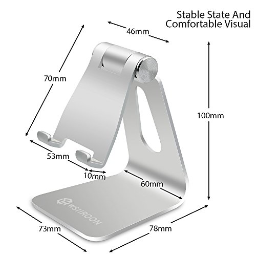 Multi-Winkel Handy StÃ¤nder, Wsiiroon Phone StÃ¤nder, Halterung, Handy Halter fÃ¼r iPhone, iPad, Samsung Galaxy, Kindle, Huawei P8 P9 P10 / Lite, Honor 6X 8 und alle anderen Tabletten Telefone - Silber