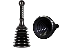 MAXPERKX Heavy Duty Powerful Bath Toilet Plunger Unblocker Air Pump Rubber Sink Blaster Drain Blockage Remover Bathroom Kitchen Showers Tool Household Unblock Pipeline Cleaner Vacuum Cleaning (Black)