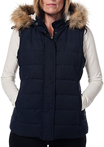 Hunter Outdoor Faux Fur Trim Ladies Quilted Gilet - Navy - 10