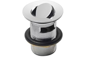 EMBRASS PEERLESS SOLID BRASS FLIP TOP SWIVEL SPINNER SLOTTED CHROME BASIN WASTE 1 1/4