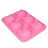 Silikonform 6 großen Schweinchen in verschiedene Motive,...