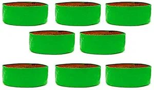 GROWTOP HDPE Terrace/Kitchen Gardening Round Shape Grow Bags - 12INCH  6INCH (Pack of 8)