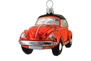 SEAFLASH Hamburger Weihnachtskontor - Christbaumschmuck aus Glas -VW Cabrio orange schwarz