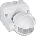 Maclean MCE358 W Occupancy PIR Motion Sensor Dusk-to-Dawn Infrared Detector IP44, Range 12m, Angle 180°, max Load 800 / 1200W (White)