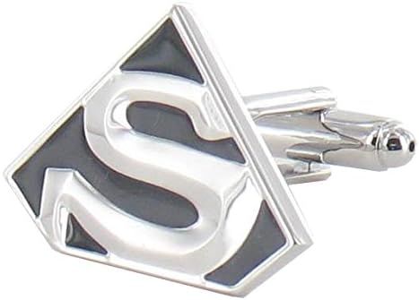 Superman Logo Cufflinks (Black Background)